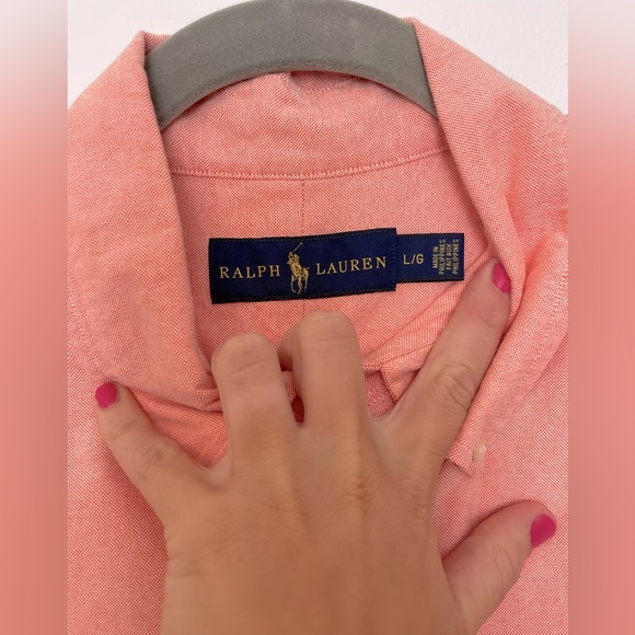 NWOT Men’s Ralph Lauren Cotton Oxford Button Up Shirt in Salmon -… - Picture 8 of 10